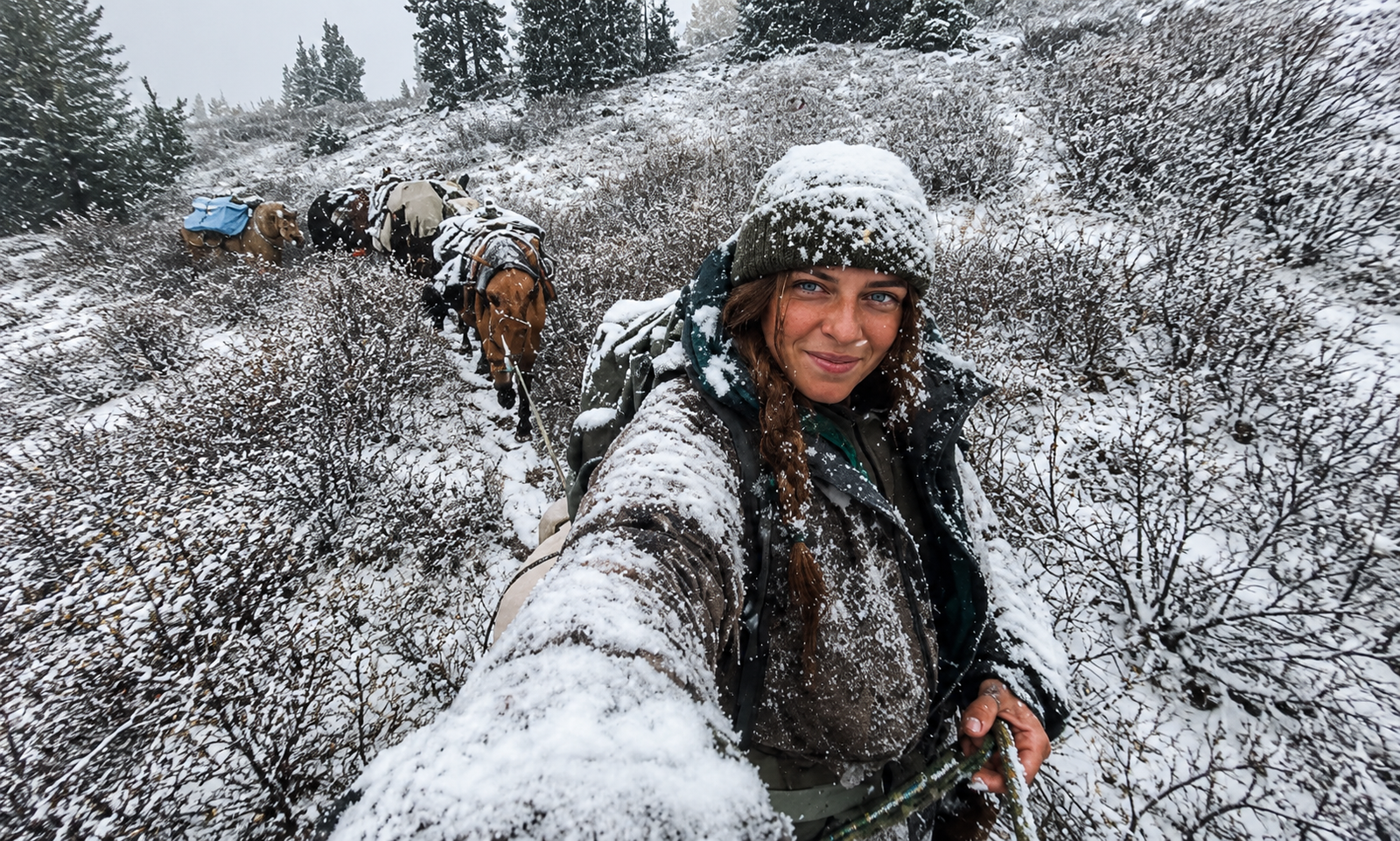 Margot Bossus Net Worth during a backcountry wilderness expedition